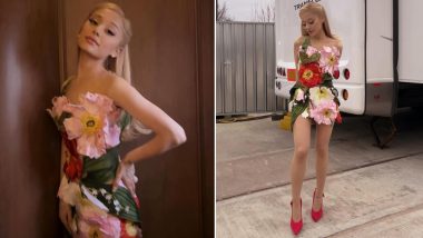 Ariana Grande Oozes Whimsical Pixie Vibes in a Stunning Multi-Coloured Floral Dress (View Pics)